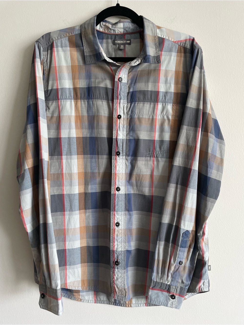 Toad & Co Ventilair Button Down Long Sleeve Shirt Plaid Hiking Gorpcore M